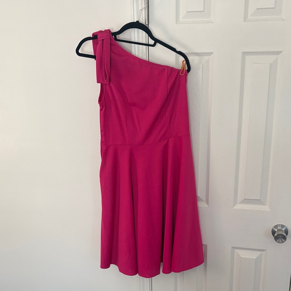 Chic One-Shoulder Pink Dress
